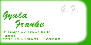 gyula franke business card